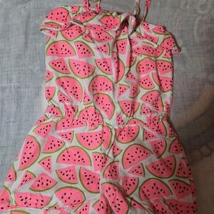 Healthtex Pink and Green Watermelon Romper
